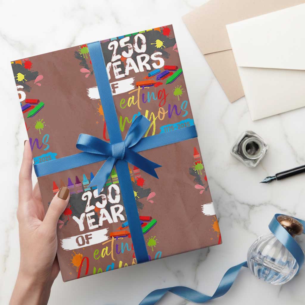 250 Years Of Eating Crayons Wrapping Paper Roll Marine Veteran 250th Anniversary - Wonder Print Shop