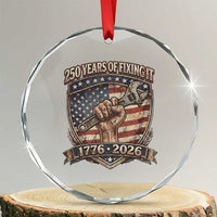 250 Years Of Fixing It Crystal Glass Ornament America 250th Anniversary Mechanic