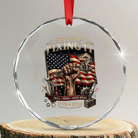 250 Years Of Fixing It Mechanic Pride Crystal Glass Ornament America 250 Anniversary Gift