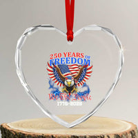 250 Years of Freedom 1776 2026 Patriotic Eagle Heart Crystal Glass Ornament We The People USA Semiquincentennial - Wonder Print Shop