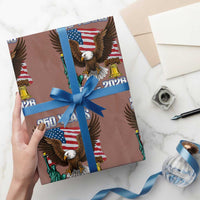 250 Years of Freedom 1776 2026 Patriotic Eagle Wrapping Paper Roll 4th of July American Flag Liberty Bell Statue of Liberty