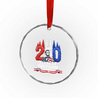 250 Years of Freedom Abraham Lincoln Patriotic Crystal Glass Ornament US Fighter Jets Red White and Blue 1776 to 2026 Semiquincentennial