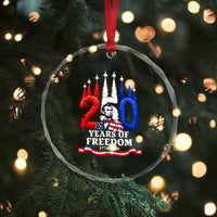 250 Years of Freedom Abraham Lincoln Patriotic Crystal Glass Ornament US Fighter Jets Red White and Blue 1776 to 2026 Semiquincentennial