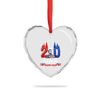 250 Years of Freedom Abraham Lincoln Patriotic Heart Crystal Glass Ornament US Fighter Jets Red White and Blue 1776 to 2026 Semiquincentennial