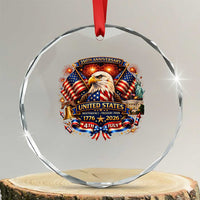 250 Years Of Freedom America Crystal Glass Ornament USA Independence 250th Anniversary 1776 2026 Patriotic Eagle Flag