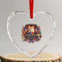 250 Years Of Freedom America Heart Crystal Glass Ornament USA Independence 250th Anniversary 1776 2026 Patriotic Eagle Flag