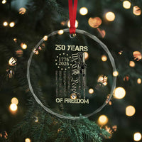 250 Years of Freedom Camo Flag Crystal Glass Ornament We The People Second Amendment 1776-2026 Patriotic