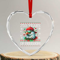 250 Years Of Freedom Christmas Heart Crystal Glass Ornament 250th Anniversary USA Eagle Ugly Xmas - Wonder Print Shop