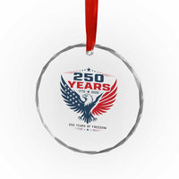 250 Years of Freedom Commemorative Patriotic Eagle Crystal Glass Ornament Majestic American Flag Winged Eagle 1776 to 2026 Semiquincentennial