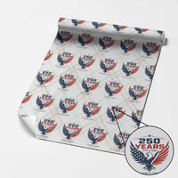 250 Years of Freedom Commemorative Patriotic Eagle Wrapping Paper Roll Majestic American Flag Winged Eagle 1776 to 2026 Semiquincentennial