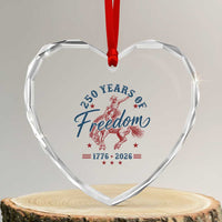 250 Years Of Freedom Cowboy Heart Crystal Glass Ornament Western 250th Anniversary USA 1776 2026