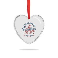 250 Years Of Freedom Cowboy Heart Crystal Glass Ornament Western 250th Anniversary USA 1776 2026