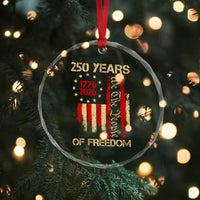 250 Years Of Freedom Crystal Glass Ornament 250th America Anniversary Independence Day