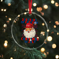 250 Years Of Freedom Crystal Glass Ornament Funny Santa Christmas in July