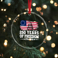 250 Years Of Freedom Crystal Glass Ornament Gadsden Flag American Patriot US