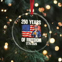 250 Years Of Freedom Crystal Glass Ornament Patriotic Uncle Sam