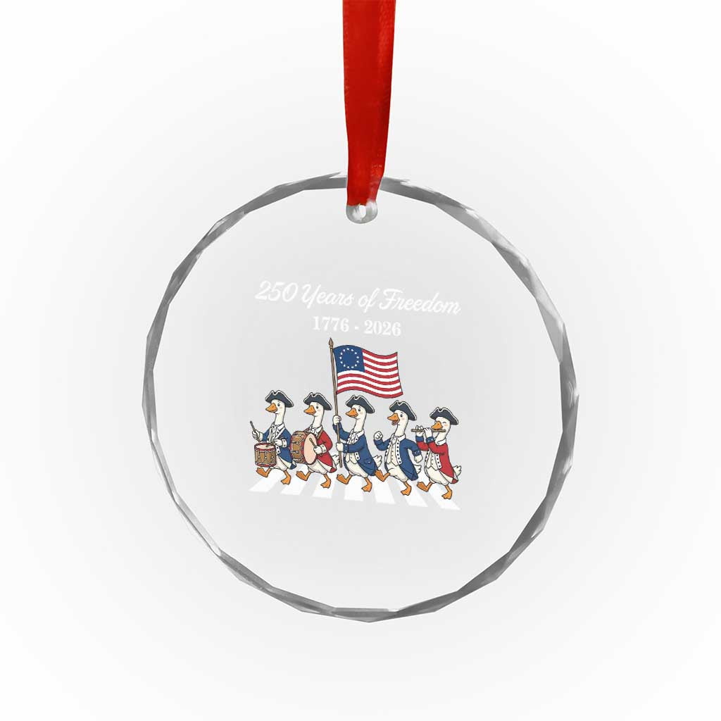 250 Years Of Freedom Crystal Glass Ornament Silly Goose Patriotic 4th of July