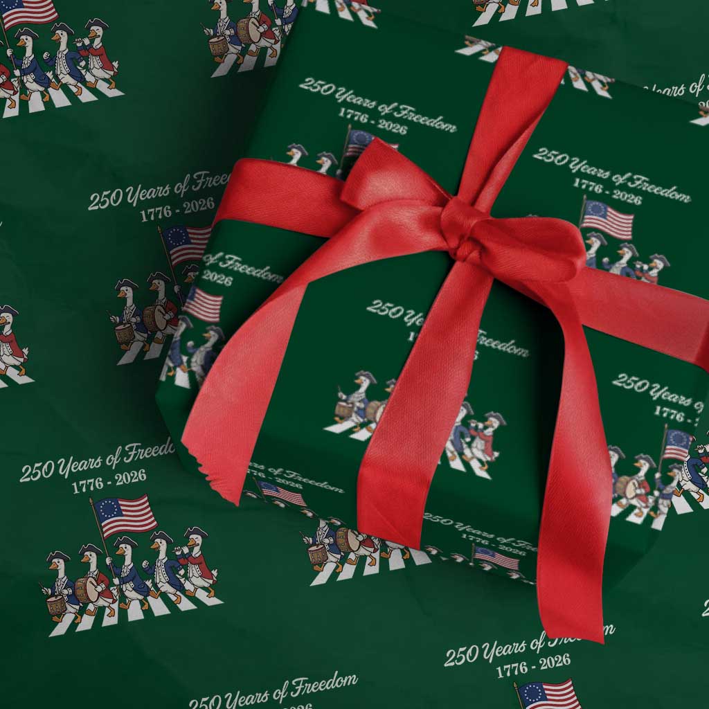 250 Years Of Freedom Wrapping Paper Roll Silly Goose Patriotic 4th of July