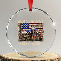 250 Years Of Freedom Dirt Bike Motocross 1776 2026 Crystal Glass Ornament