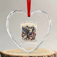 250 Years of Freedom Eagle Heart Crystal Glass Ornament US 250th Anniversary American Semiquincentennial 2026 Patriotic - Wonder Print Shop