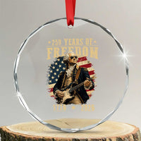 250 Years of Freedom George Washington Rock Star Crystal Glass Ornament Funny Electric Guitar Player Vintage American Flag 1776 to 2026 Semiquincentennial