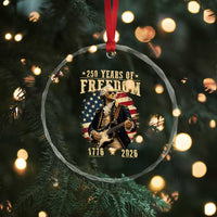 250 Years of Freedom George Washington Rock Star Crystal Glass Ornament Funny Electric Guitar Player Vintage American Flag 1776 to 2026 Semiquincentennial