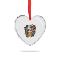 250 Years Of Freedom Heart Crystal Glass Ornament Bald Eagle Drinking Beer American Flag