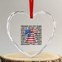 250 Years Of Freedom Heart Crystal Glass Ornament Red White Blue Liberty Bell