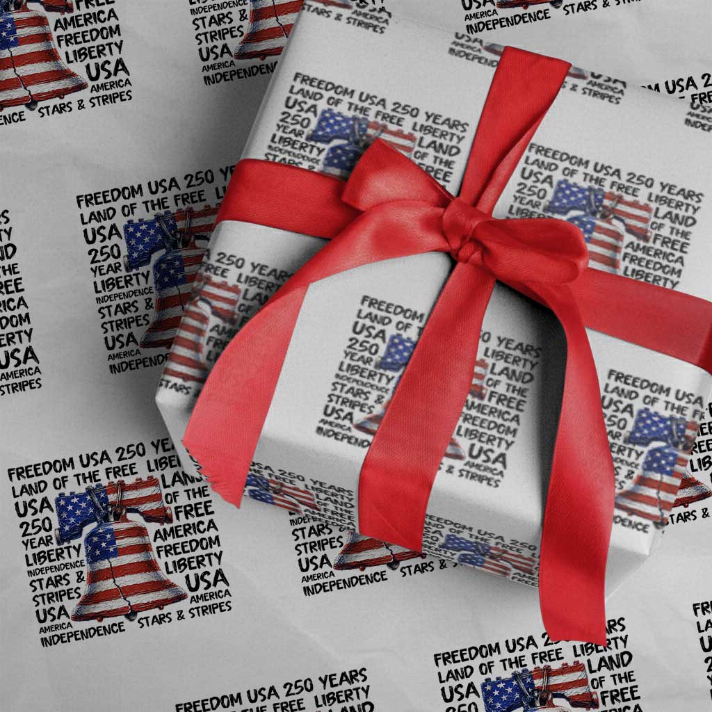 250 Years Of Freedom Wrapping Paper Roll Red White Blue Liberty Bell