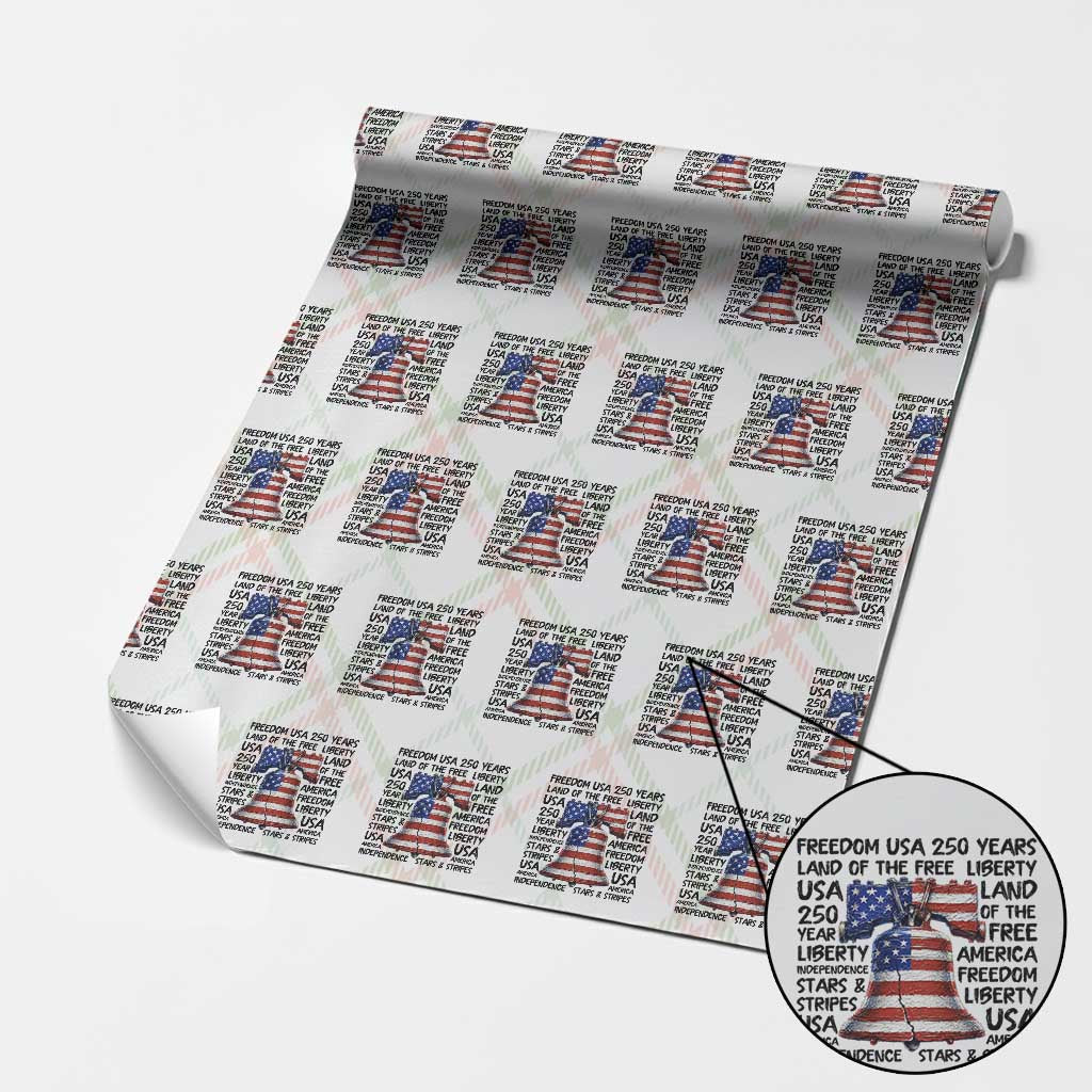 250 Years Of Freedom Wrapping Paper Roll Red White Blue Liberty Bell