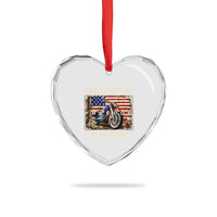 250 Years Of Freedom Motorcycle Patriotic Biker 1776 2026 Heart Crystal Glass Ornament