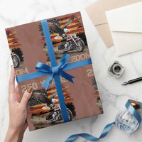 250 Years Of Freedom Patriotic Biker US Flag Motorcycle Lover Wrapping Paper Roll