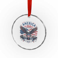 250 Years of Freedom Patriotic Eagle Crystal Glass Ornament One Nation Under God 1776-2026 250th Anniversary