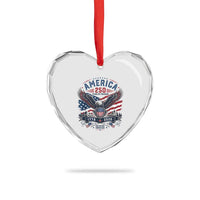 250 Years of Freedom Patriotic Eagle Heart Crystal Glass Ornament One Nation Under God 1776-2026 250th Anniversary