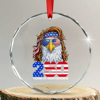 250 Years of Independece Patriotic Eagle Crystal Glass Ornament 1776 2026 USA Flag 4th of July Semiquincentennial - Wonder Print Shop