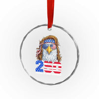 250 Years of Independece Patriotic Eagle Crystal Glass Ornament 1776 2026 USA Flag 4th of July Semiquincentennial - Wonder Print Shop