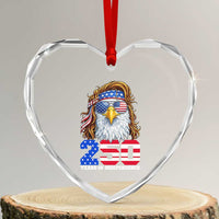 250 Years of Independece Patriotic Eagle Heart Crystal Glass Ornament 1776 2026 USA Flag 4th of July Semiquincentennial - Wonder Print Shop