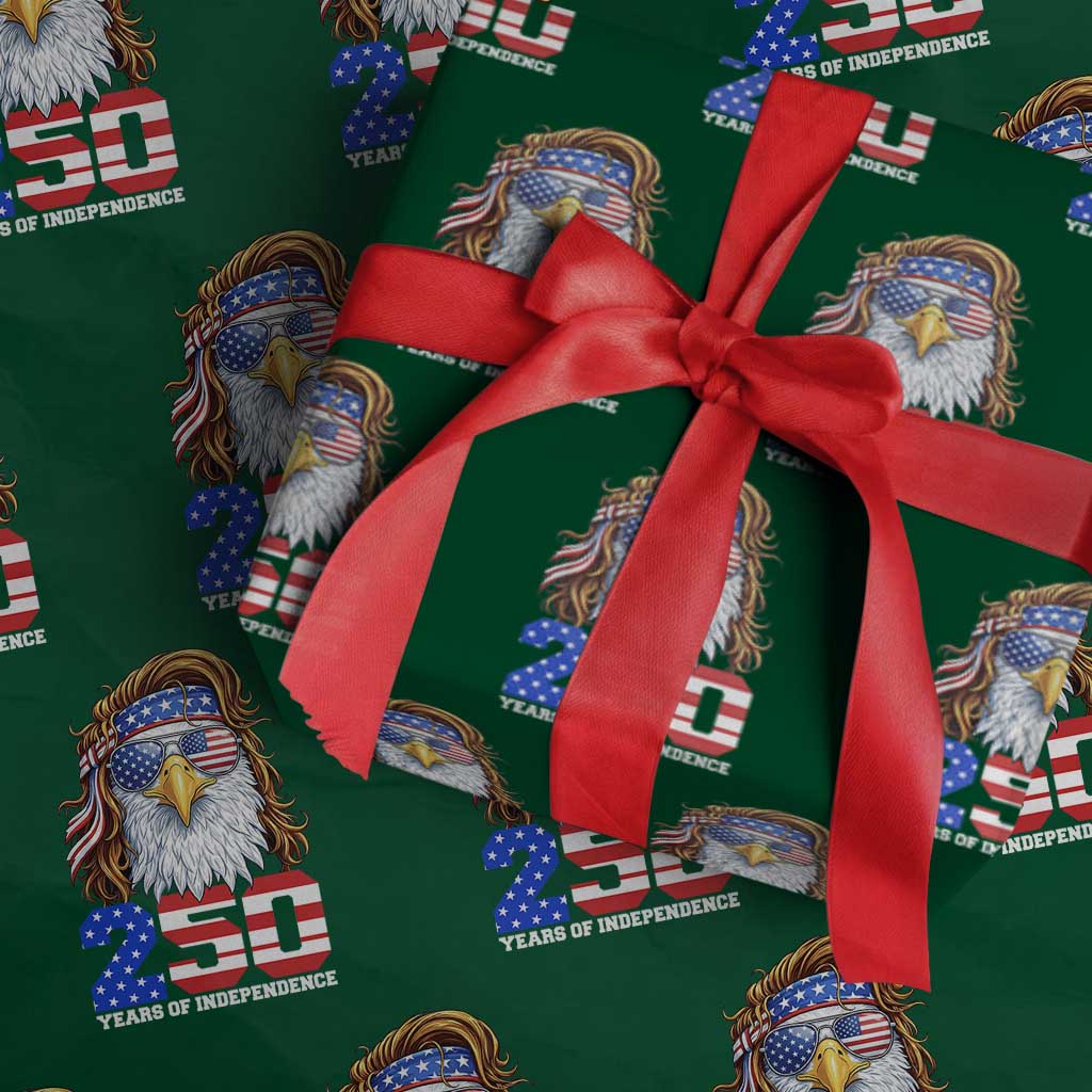 250 Years of Independece Patriotic Eagle Wrapping Paper Roll 1776 2026 USA Flag 4th of July Semiquincentennial - Wonder Print Shop