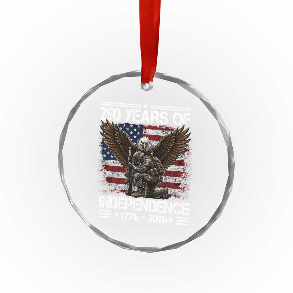 250 Years Of Independence Military Army Crystal Glass Ornament 250th Anniversary USA Bald Eagle