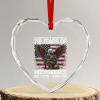 250 Years Of Independence Military Army Heart Crystal Glass Ornament 250th Anniversary USA Bald Eagle