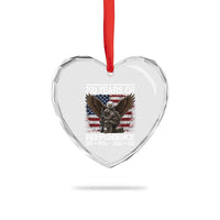 250 Years Of Independence Military Army Heart Crystal Glass Ornament 250th Anniversary USA Bald Eagle