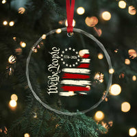 250 Years of Liberty 1776-2026 We The People Crystal Glass Ornament Distressed American Flag Patriotic Semiquincentennial 250th Anniversary