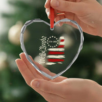 250 Years of Liberty 1776-2026 We The People Heart Crystal Glass Ornament Distressed American Flag Patriotic Semiquincentennial 250th Anniversary