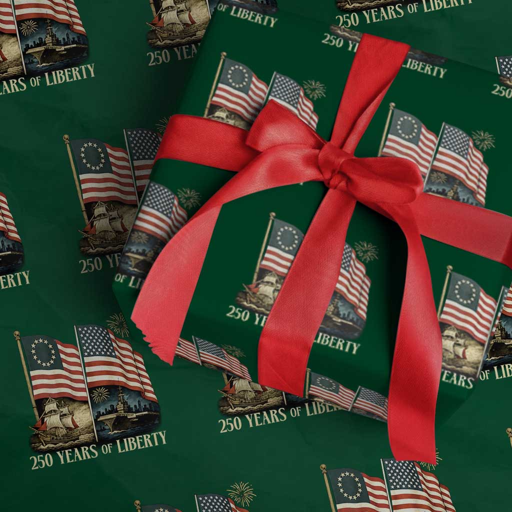 250 Years of Liberty Wrapping Paper Roll US 250th Anniversary Semiquincentennial 2026 Patriotic - Wonder Print Shop
