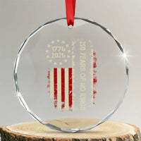 250 Years Of No Kings Crystal Glass Ornament Vintage American Flag