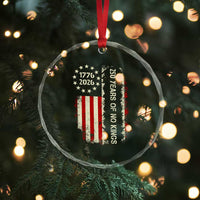 250 Years Of No Kings Crystal Glass Ornament Vintage American Flag