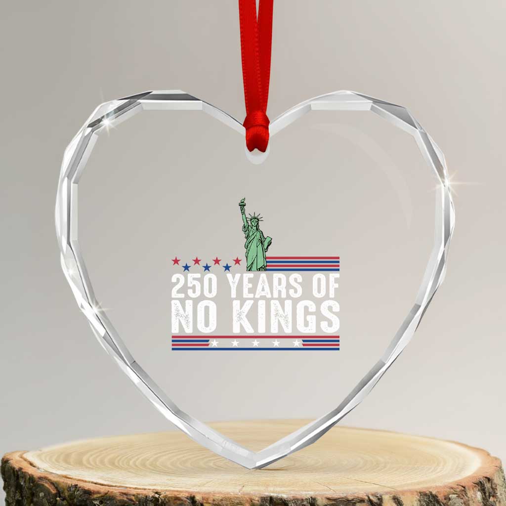 250 Years Of No Kings Heart Crystal Glass Ornament Statue Of Liberty Freedom Protest