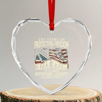 250 Years Of Protecting Freedom Defending Liberty Since 1775 Heart Crystal Glass Ornament US Military Army Birthday - Wonder Print Shop
