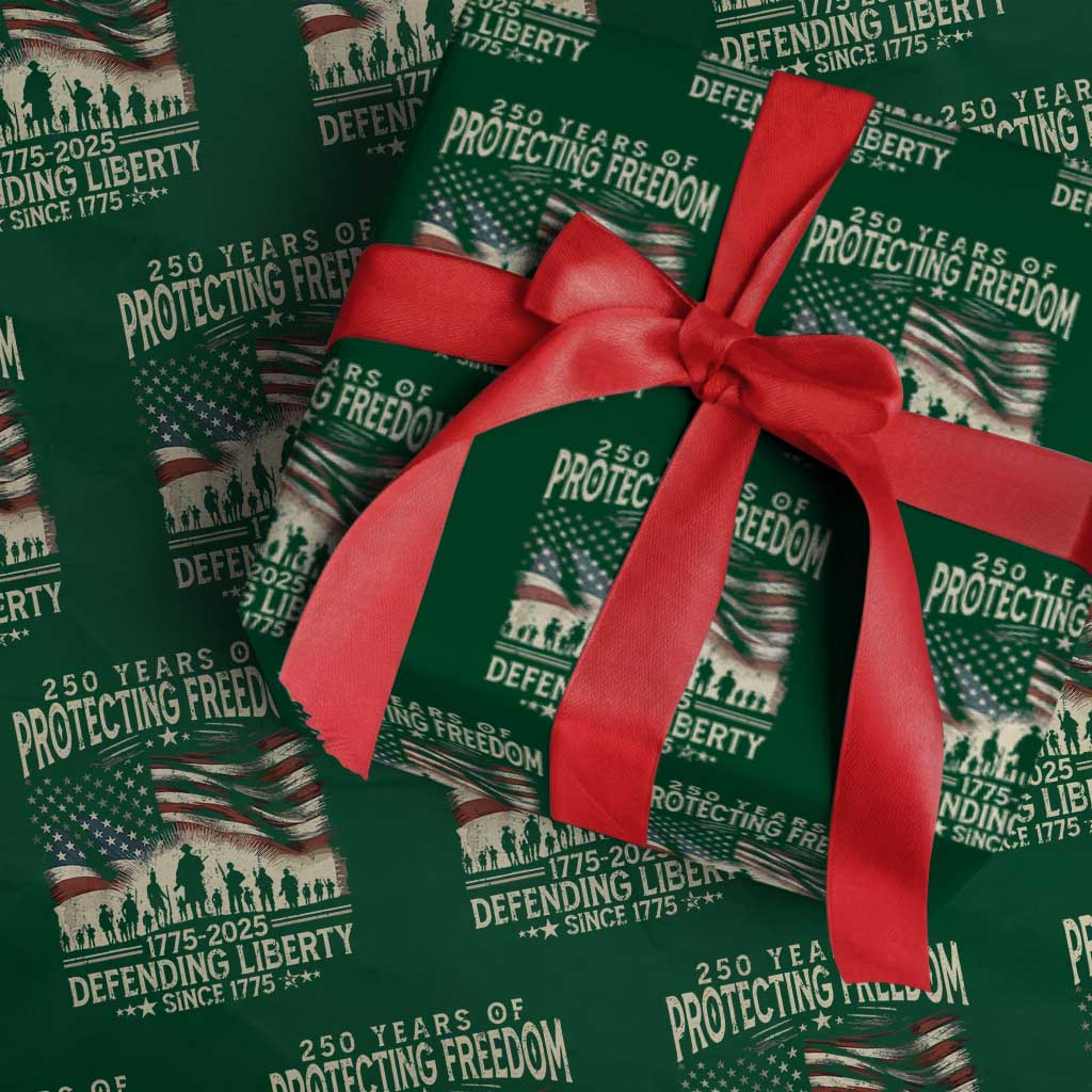 250 Years Of Protecting Freedom Defending Liberty Since 1775 Wrapping Paper Roll US Military Army Birthday - Wonder Print Shop