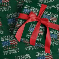250 Years Of Service Semiquincentennial Wrapping Paper Roll US Military Army Birthday American Flag - Wonder Print Shop
